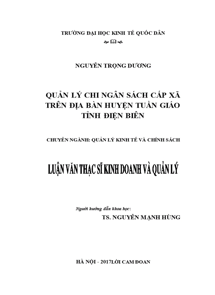 image for page Quản lý chi ngân sách cấp xã trên địa bàn huyện Tuần Giáo, tỉnh Điện Biên