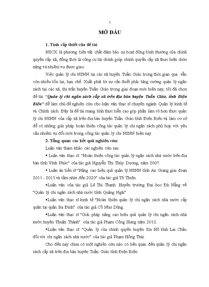 image for page Quản lý chi ngân sách cấp xã trên địa bàn huyện Tuần Giáo, tỉnh Điện Biên