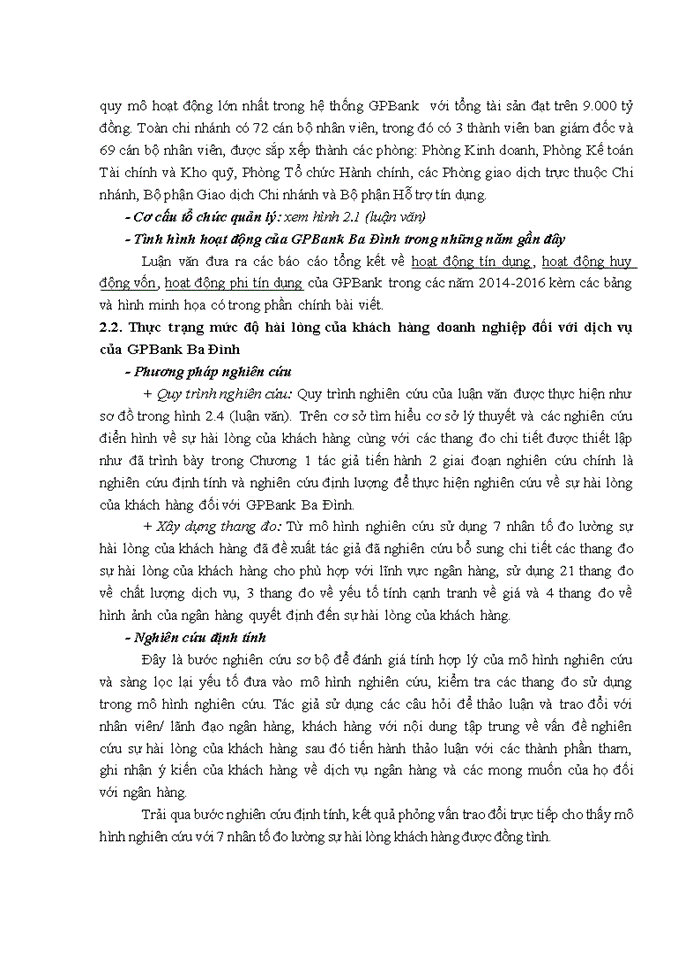 image for page Đo lường sự hài lòng của khách hàng doanh nghiệp đối với dịch vụ của ngân hàng GPBank - chi nhánh Ba Đình, Hà Nội