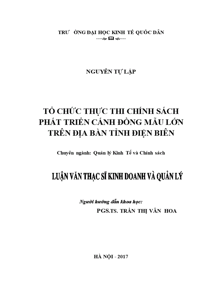 image for page Tổ chức thực thi chính sách phát triển cánh đồng mẫu lớn trên địa bàn tỉnh Điện Biên