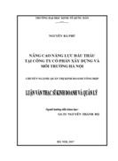 Nâng cao năng lực đấu thầu tại Công ty cổ phần xây dựng và môi trường Hà Nội