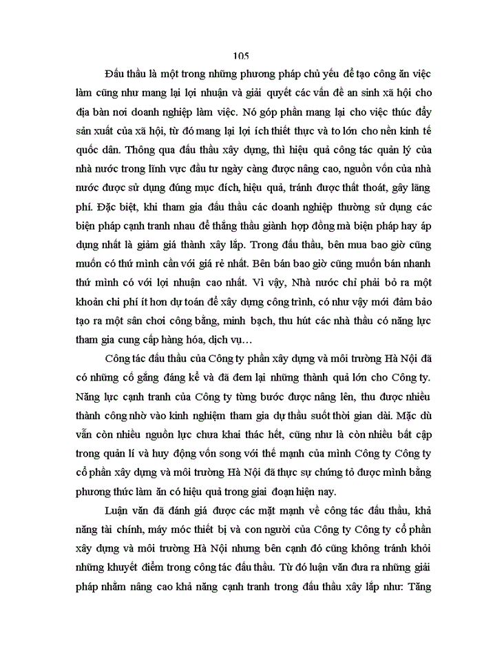 image for page Nâng cao năng lực đấu thầu tại Công ty cổ phần xây dựng và môi trường Hà Nội