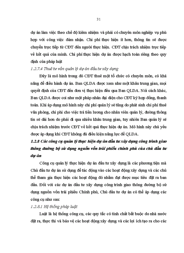 image for page Hoàn thiện công tác  quản lý dự án đầu tư xây dựng công trình giao thông đường bộ sử dụng nguồn vốn trái phiếu chính phủ tại ban quản lý dự án Thăng Long - bộ giao thông vận tải