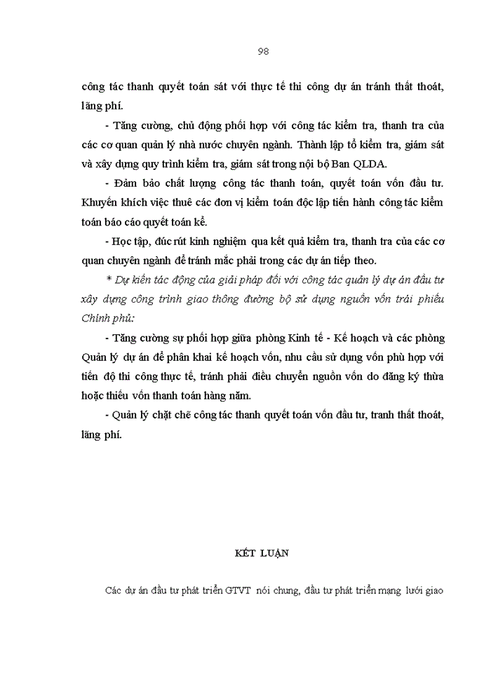 image for page Hoàn thiện công tác  quản lý dự án đầu tư xây dựng công trình giao thông đường bộ sử dụng nguồn vốn trái phiếu chính phủ tại ban quản lý dự án Thăng Long - bộ giao thông vận tải