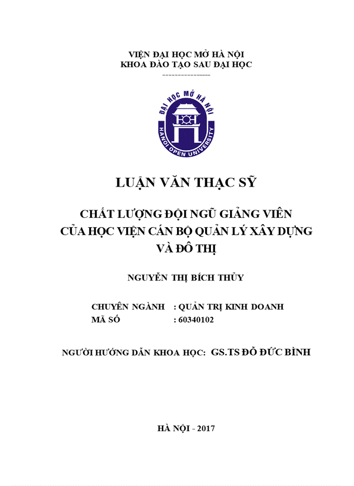 image for page Chất lượng đội ngũ giảng viên của Học viện Cán bộ quản lý xây dựng và đô thị