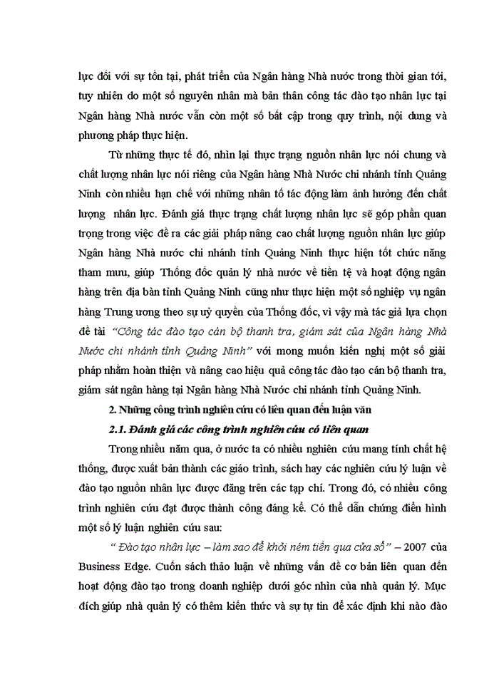 image for page Công tác đào tạo cán bộ thanh tra, giám sát của Ngân hàng Nhà Nước chi nhánh tỉnh Quảng Ninh