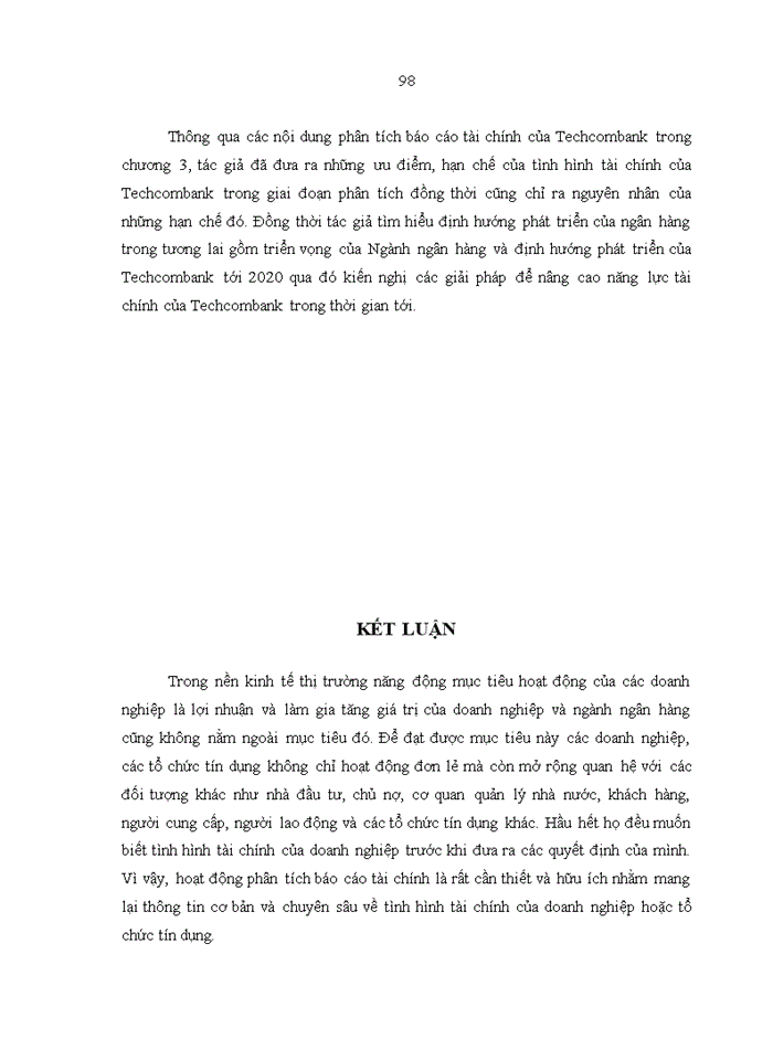 image for page Phân tích báo cáo tài chính của Ngân hàng TMCP Kỹ thương Việt Nam