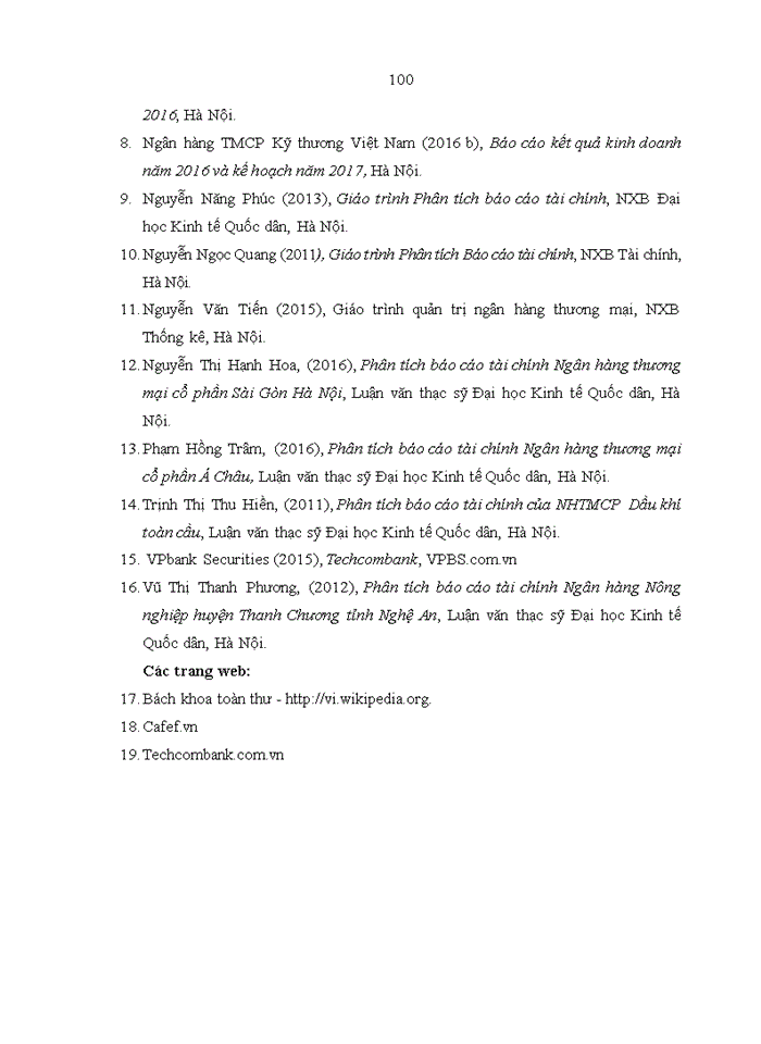 image for page Phân tích báo cáo tài chính của Ngân hàng TMCP Kỹ thương Việt Nam