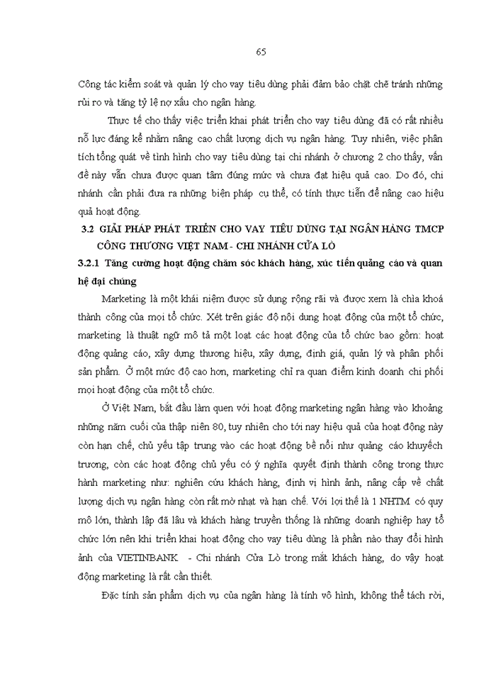 image for page Phát triển hoạt động cho vay tiêu dùng tại Ngân hàng TMCP Công Thương Việt Nam - Chi Nhánh Cửa Lò