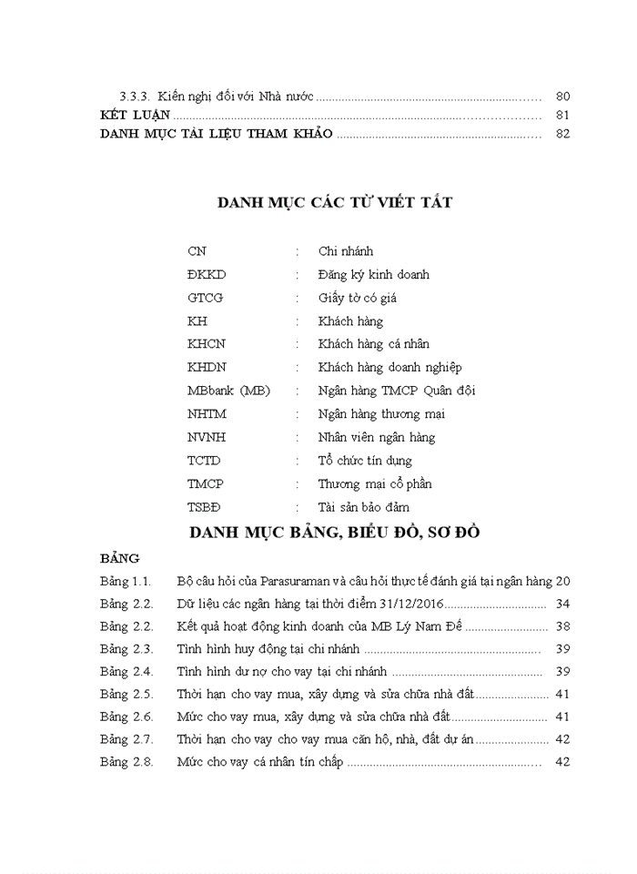 image for page Chất lượng tín dụng khách hàng cá nhân của Ngân hàng TMCP Quân đội (MB) - Chi nhánh Lý Nam Đế