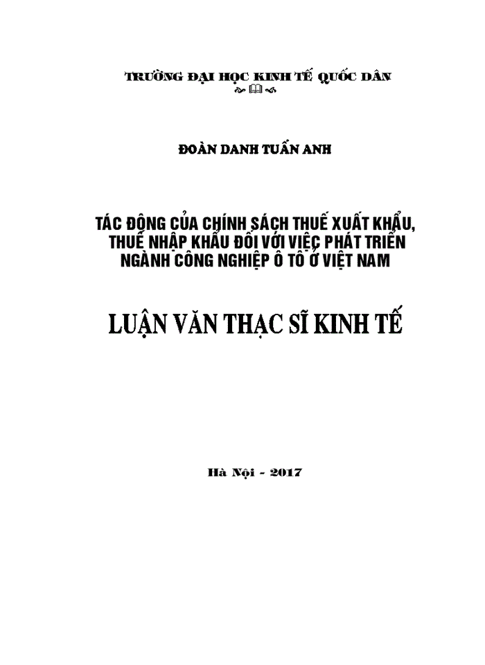 image for page Tác động của chính sách thuế xuất khẩu, thuế nhập khẩu đối với việc phát triển ngành công nghiệp ô tô ở Việt Nam