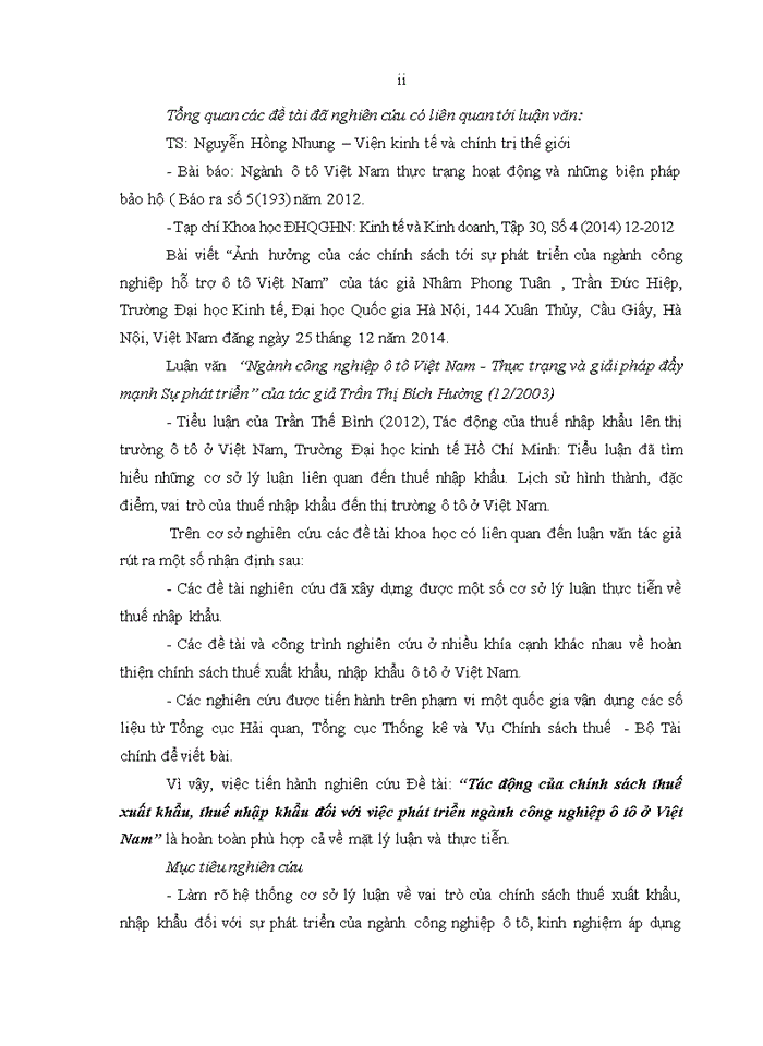image for page Tác động của chính sách thuế xuất khẩu, thuế nhập khẩu đối với việc phát triển ngành công nghiệp ô tô ở Việt Nam