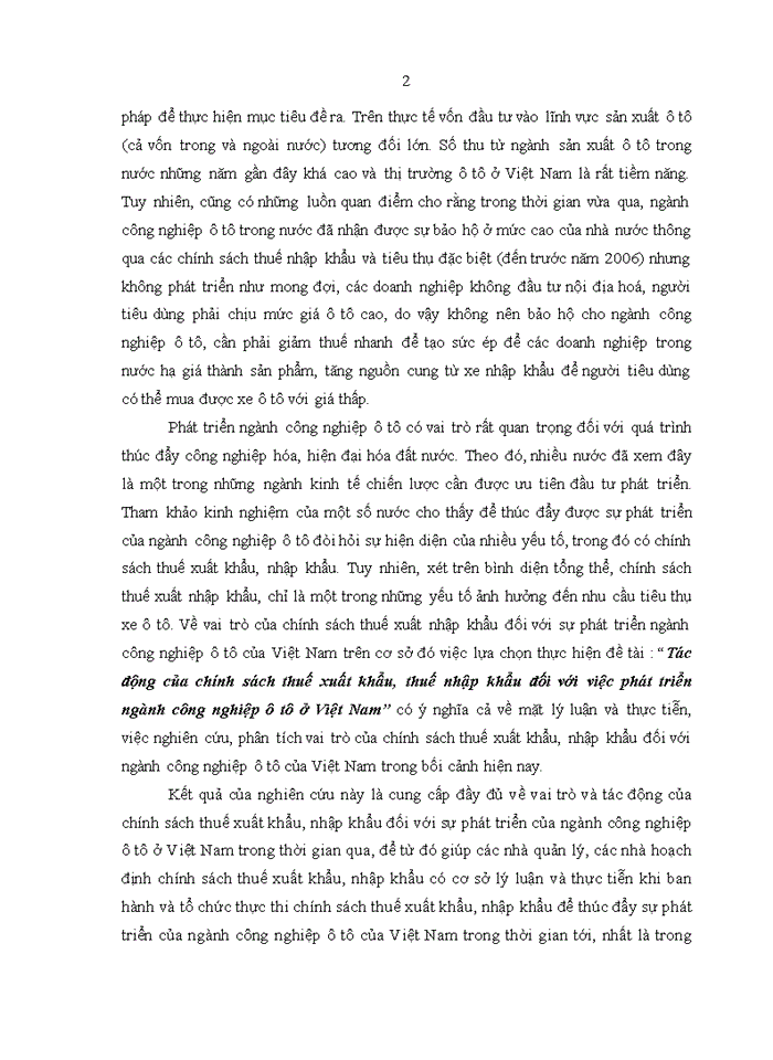 image for page Tác động của chính sách thuế xuất khẩu, thuế nhập khẩu đối với việc phát triển ngành công nghiệp ô tô ở Việt Nam