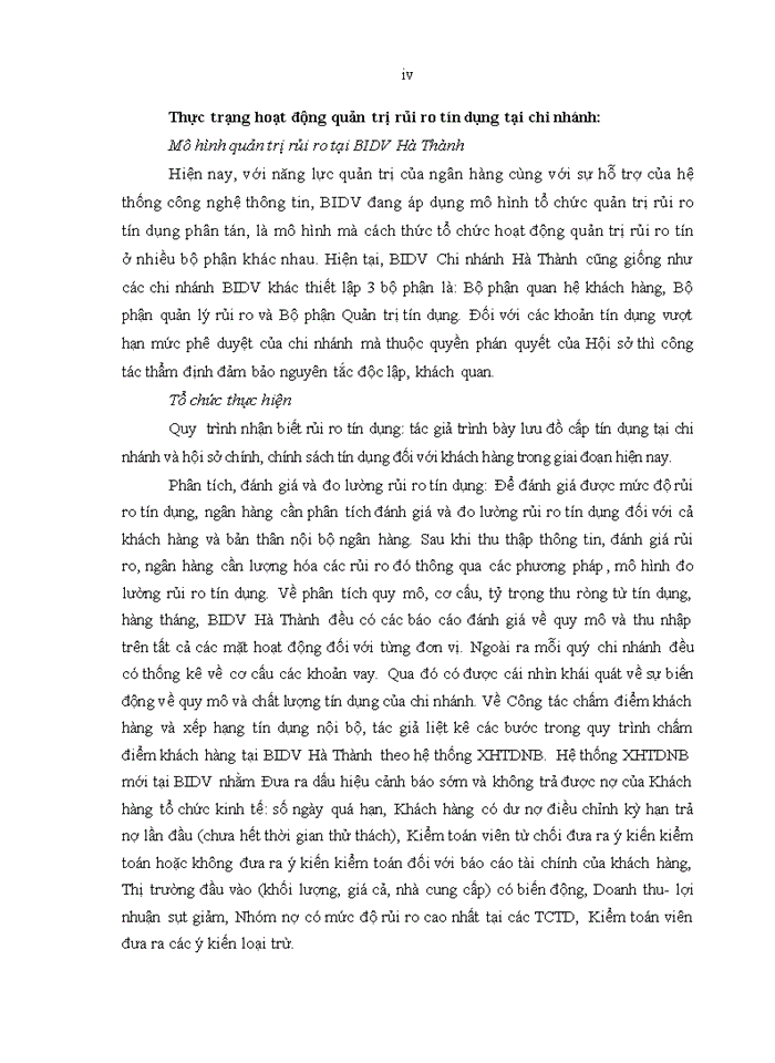 image for page Quản trị rủi ro tín dụng tại ngân hàng thương mại cổ phần đầu tư phát triển Việt Nam chi nhánh Hà Thành