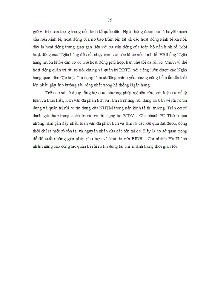 image for page Quản trị rủi ro tín dụng tại ngân hàng thương mại cổ phần đầu tư phát triển Việt Nam chi nhánh Hà Thành