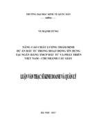 Nâng cao chất lượng thẩm định dự án đầu tư trong hoạt động tín dụng tại NHTMCP Đầu tư và Phát triển Việt Nam – Chi nhánh Cầu Giấy