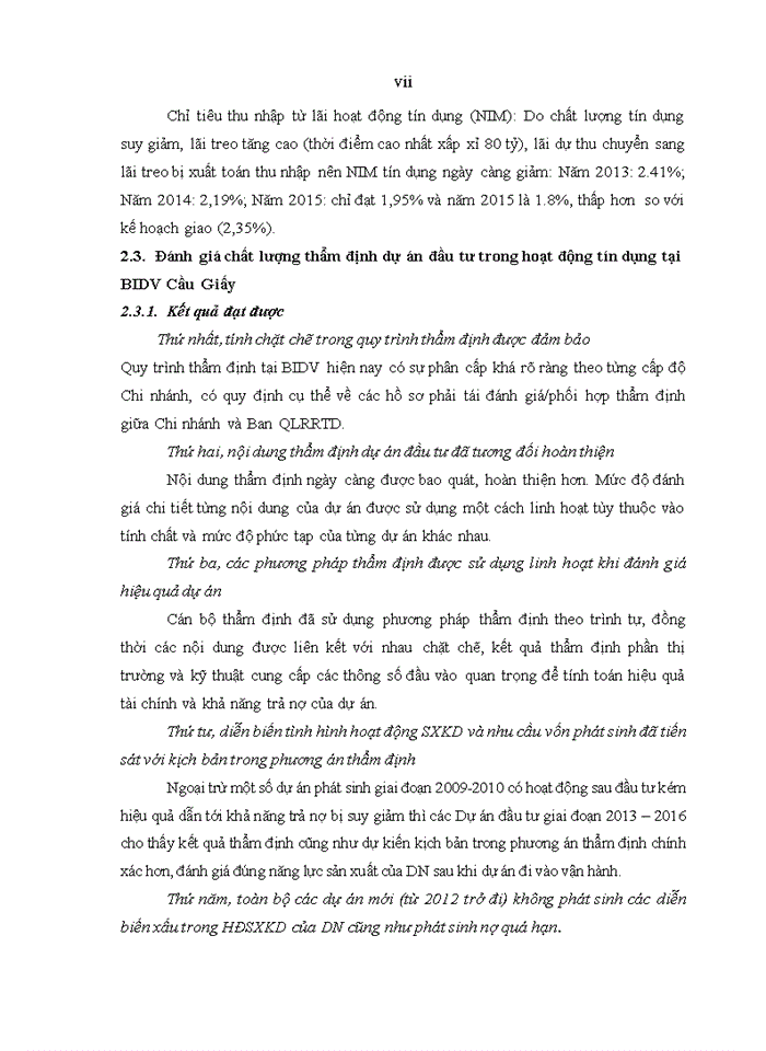 image for page Nâng cao chất lượng thẩm định dự án đầu tư trong hoạt động tín dụng tại NHTMCP Đầu tư và Phát triển Việt Nam – Chi nhánh Cầu Giấy