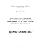 Hoàn thiện công tác Thanh tra của Ngân hàng Nhà nước chi nhánh Quảng Ninh đối với các tổ chức tín dụng trên địa bàn tỉnh Quảng Ninh