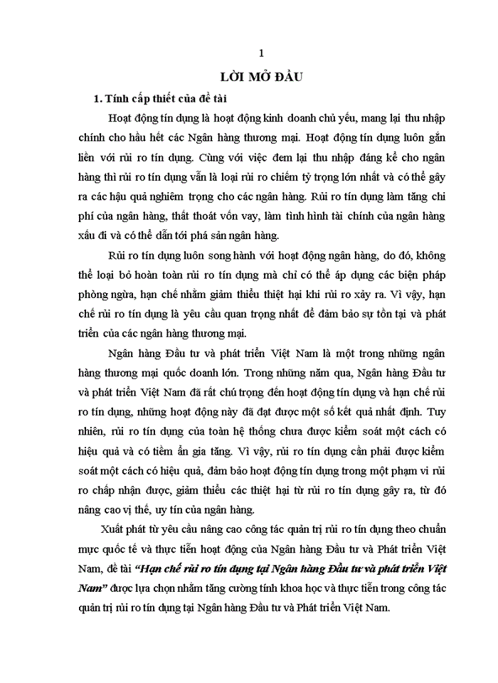 image for page Hạn chế rủi ro tín dụng tại Ngân hàng Đầu tư và phát triển Việt Nam