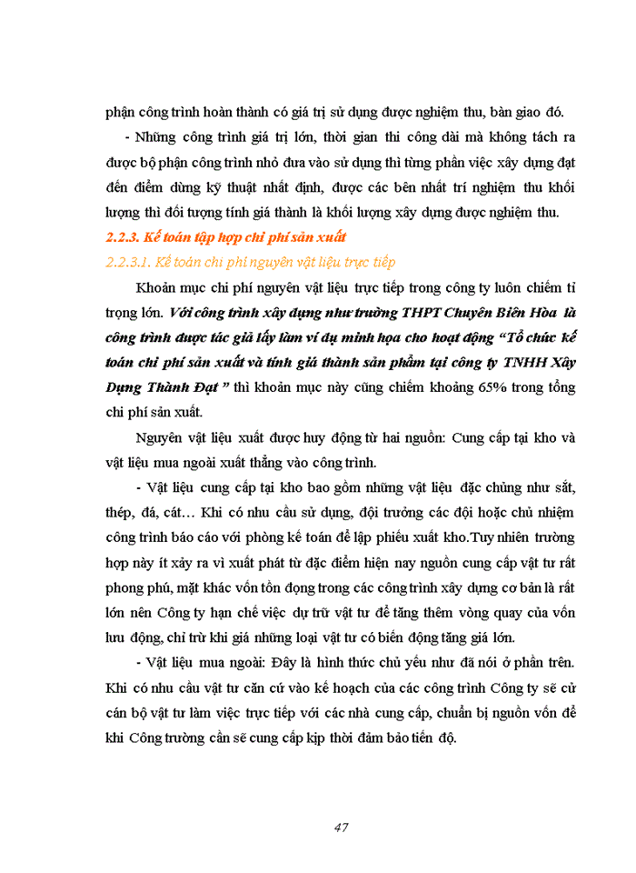 image for page Hoàn thiện tổ chức kế toán chi phí sản xuất và tính giá thành sản phẩm xây lắp  tại công ty TNHH Xây Dựng Thành Đạt