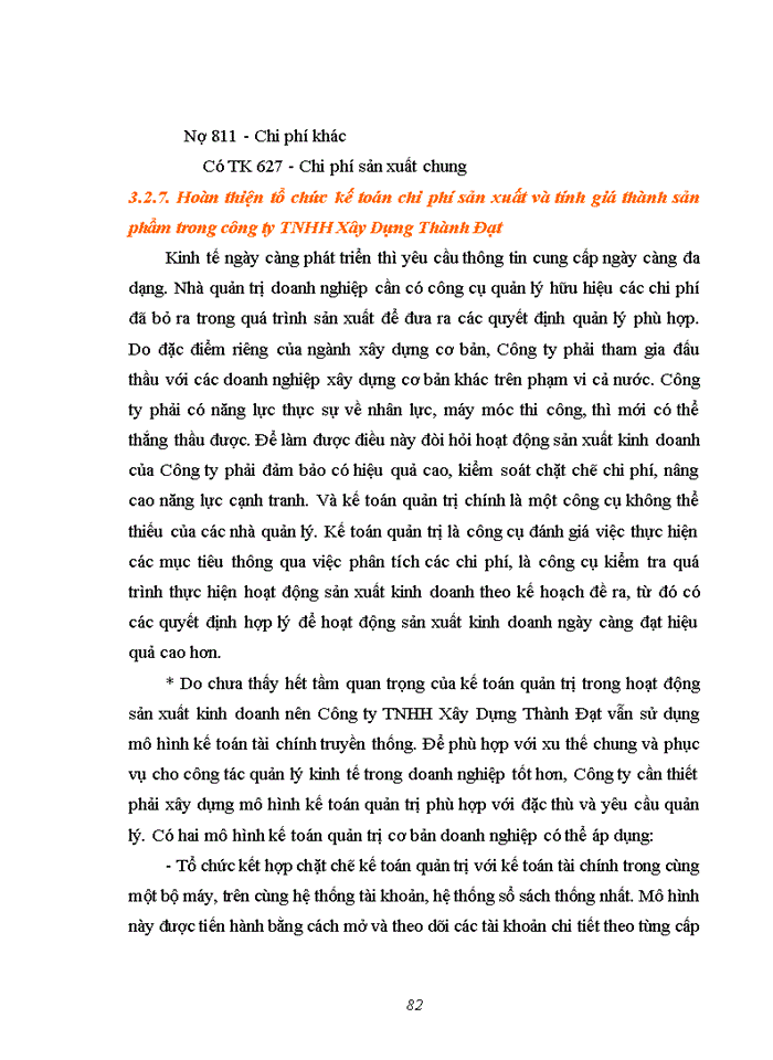 image for page Hoàn thiện tổ chức kế toán chi phí sản xuất và tính giá thành sản phẩm xây lắp  tại công ty TNHH Xây Dựng Thành Đạt