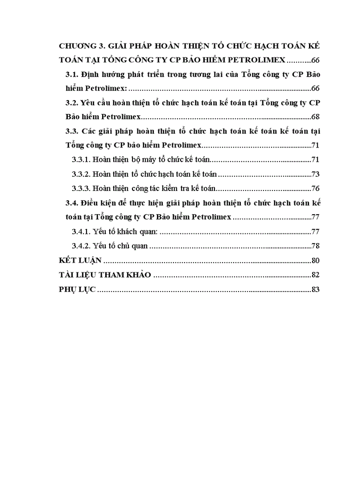 Hoàn thiện tổ chức hạch toán kế toán tại Tổng tổng công ty CP Bảo hiểm Petrolimex