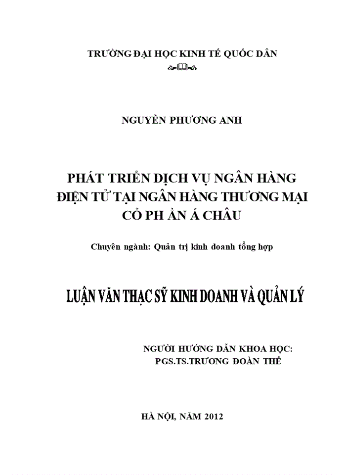 Phát triển dịch vụ ngân hàng điện tử tại Ngân hàng TMCP Á Châu