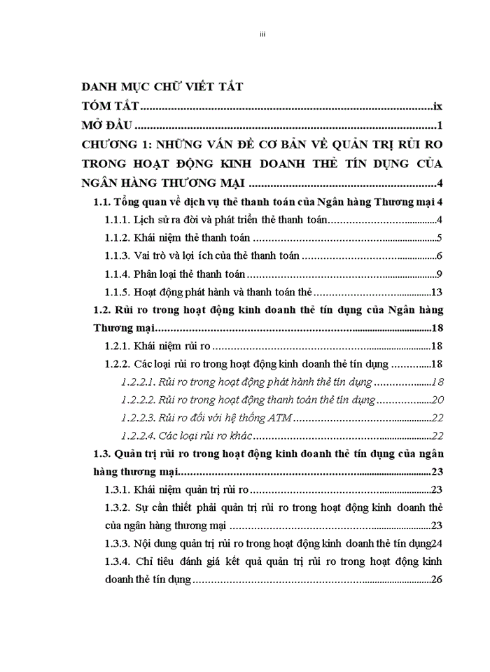 Quản trị rủi ro trong hoạt động kinh doanh thẻ tín dụng tại Ngân hàng TMCP Ngoại Thương Việt Nam – Sở Giao Dịch