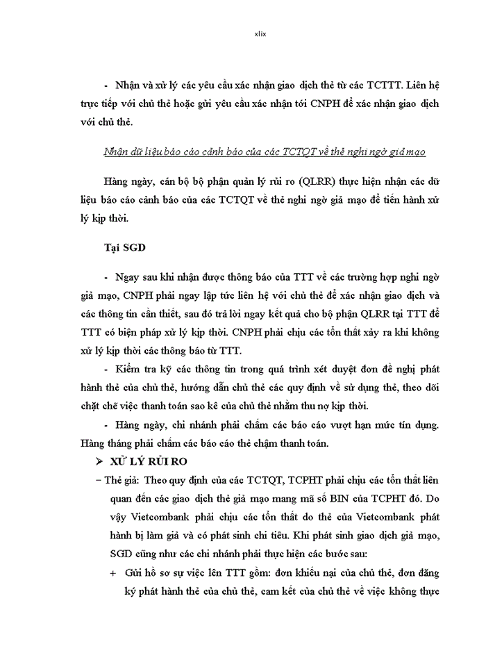 image for page Quản trị rủi ro trong hoạt động kinh doanh thẻ tín dụng tại Ngân hàng TMCP Ngoại Thương Việt Nam – Sở Giao Dịch