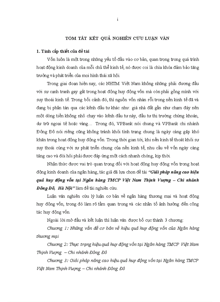 image for page Giải pháp nâng cao hiệu quả huy động vốn tại Ngân hàng TMCP Việt Nam Thịnh Vượng – Chi nhánh Đông Đô, Hà Nội