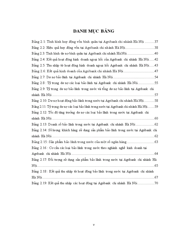 image for page Phát triển hoạt động bảo lãnh tại Ngân hàng nông nghiệp và phát triển nông thôn Việt Nam chi nhánh Hà Nội