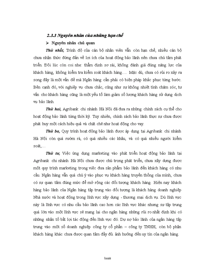 image for page Phát triển hoạt động bảo lãnh tại Ngân hàng nông nghiệp và phát triển nông thôn Việt Nam chi nhánh Hà Nội