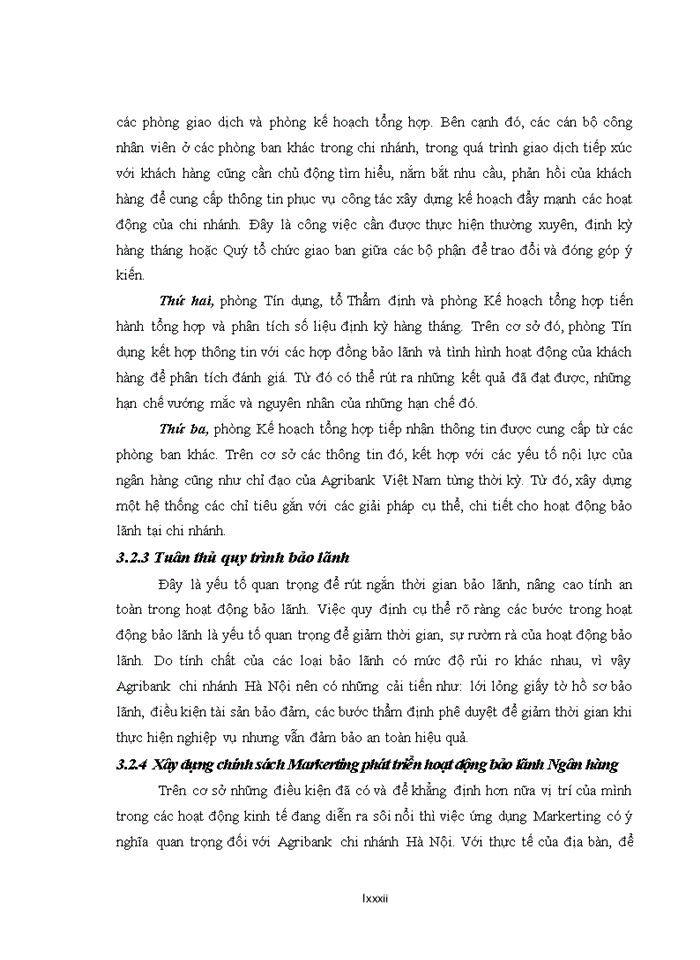 image for page Phát triển hoạt động bảo lãnh tại Ngân hàng nông nghiệp và phát triển nông thôn Việt Nam chi nhánh Hà Nội