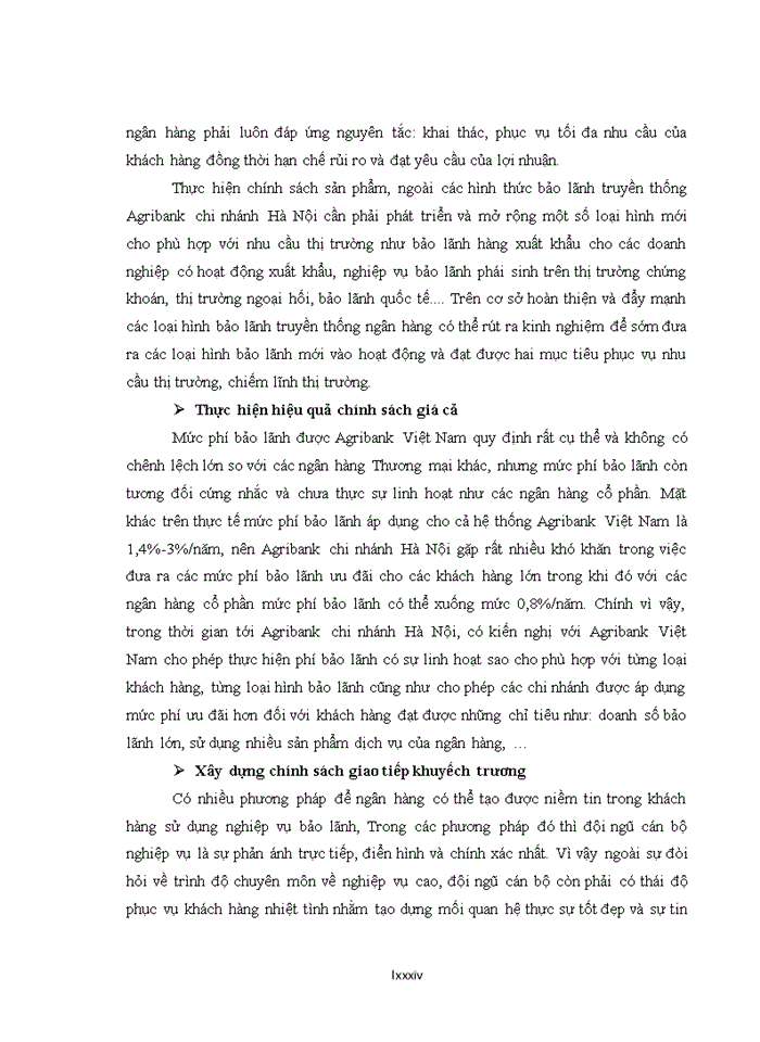 image for page Phát triển hoạt động bảo lãnh tại Ngân hàng nông nghiệp và phát triển nông thôn Việt Nam chi nhánh Hà Nội