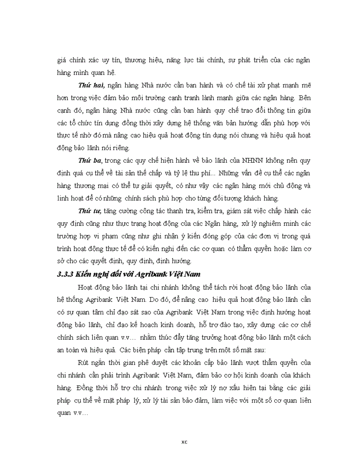 image for page Phát triển hoạt động bảo lãnh tại Ngân hàng nông nghiệp và phát triển nông thôn Việt Nam chi nhánh Hà Nội