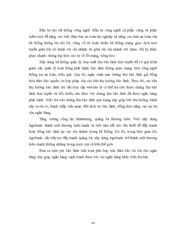 image for page Phát triển hoạt động bảo lãnh tại Ngân hàng nông nghiệp và phát triển nông thôn Việt Nam chi nhánh Hà Nội