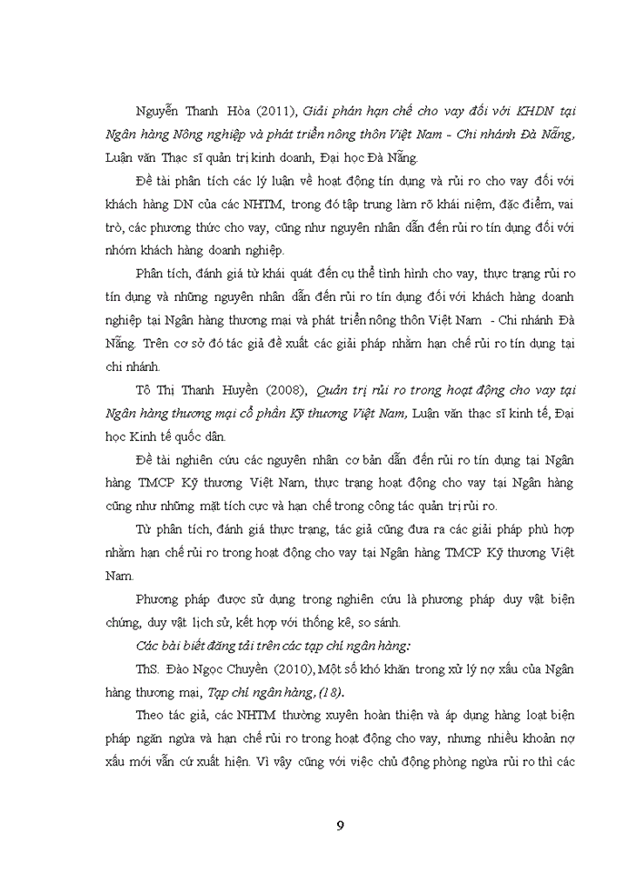 image for page Hạn chế rủi ro tín dụng tại Ngân hàng TMCP Á Châu – Phòng giao dịch Láng Thượng