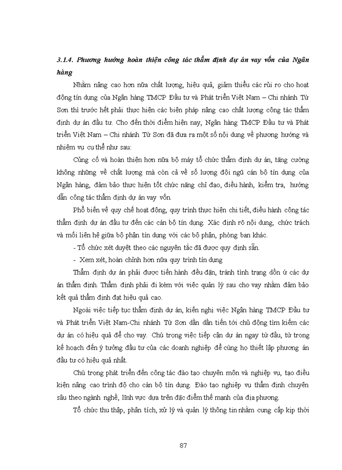 image for page Hoàn thiện công tác thẩm định dự án đầu tư của các doanh nghiệp tại Ngân hàng TMCP Đầu tư và phát triển Việt Nam-Chi nhánh Từ Sơn