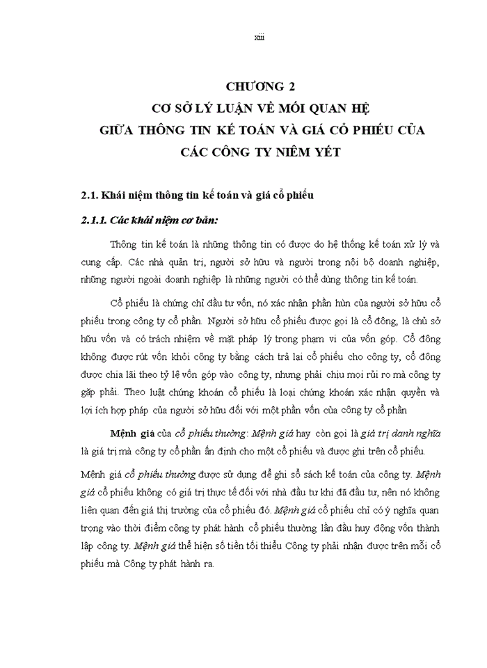 image for page Nghiên cứu mối quan hệ giữa thông tin kế toán và giá cổ phiếu của các công ty niêm yết trên Sở giao dịch Chứng khoán Thành phố Hồ Chí Minh