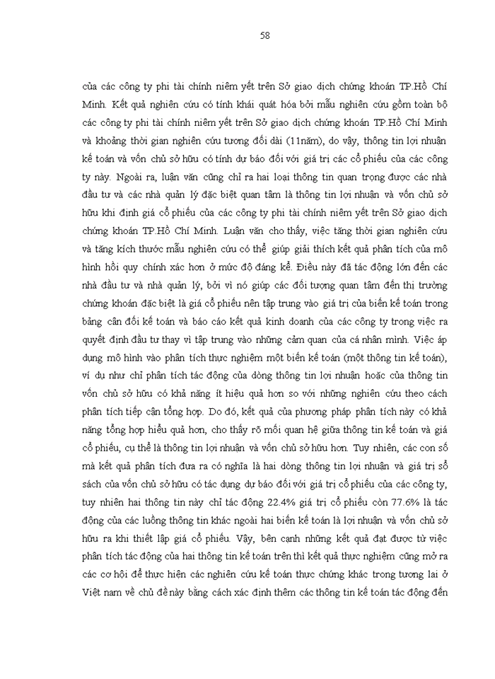 image for page Nghiên cứu mối quan hệ giữa thông tin kế toán và giá cổ phiếu của các công ty niêm yết trên Sở giao dịch Chứng khoán Thành phố Hồ Chí Minh