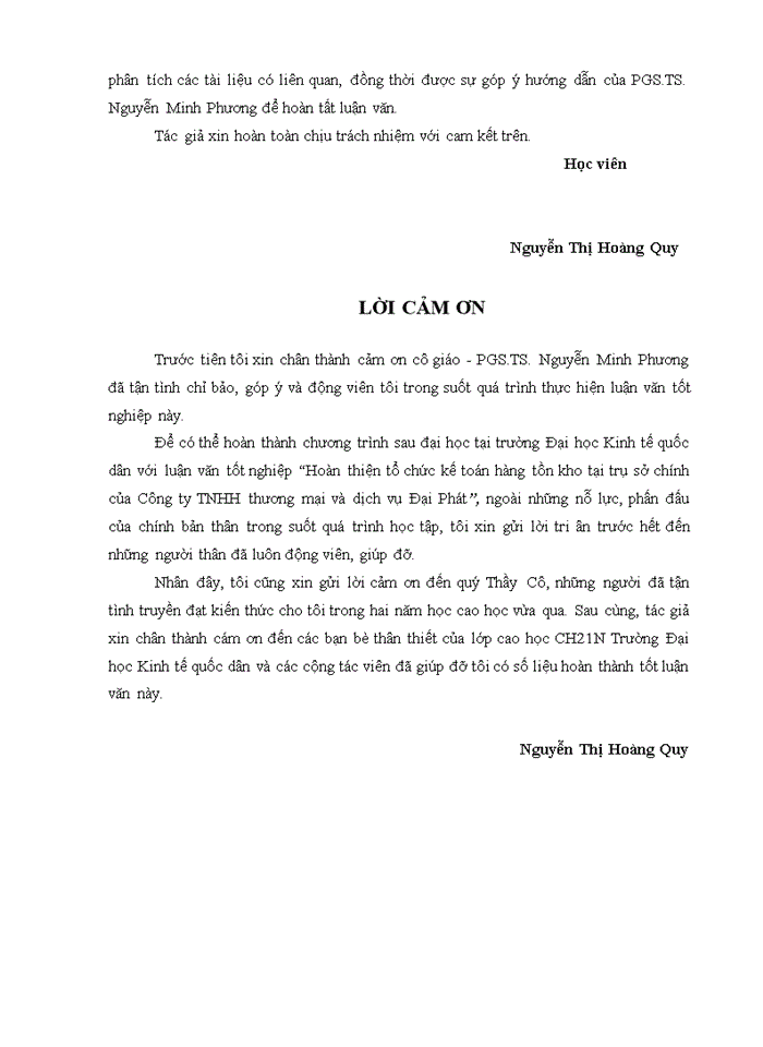 image for page Hoàn thiện tổ chức kế toán hàng tồn kho tại trụ sở chính của công ty tnhh thương mại và dịch vụ Đại Phát