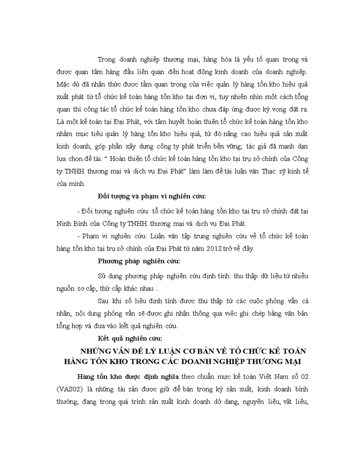 image for page Hoàn thiện tổ chức kế toán hàng tồn kho tại trụ sở chính của công ty tnhh thương mại và dịch vụ Đại Phát