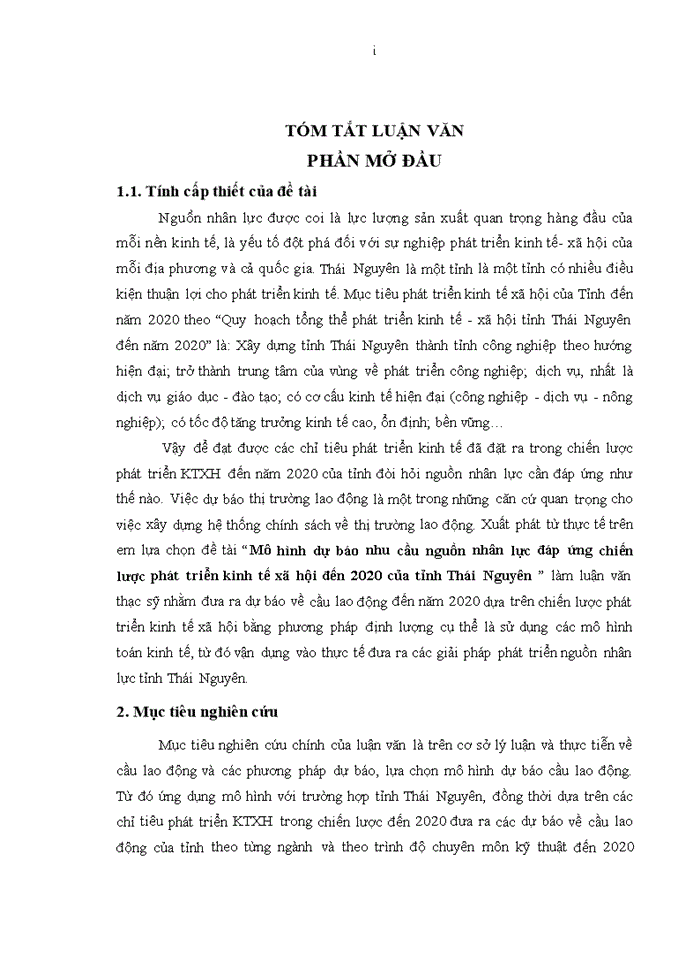image for page Mô hình dự báo nhu cầu nguồn nhân lực đáp ứng chiến lược phát triển kinh tế xã hội đến 2020 của tỉnh Thái Nguyên