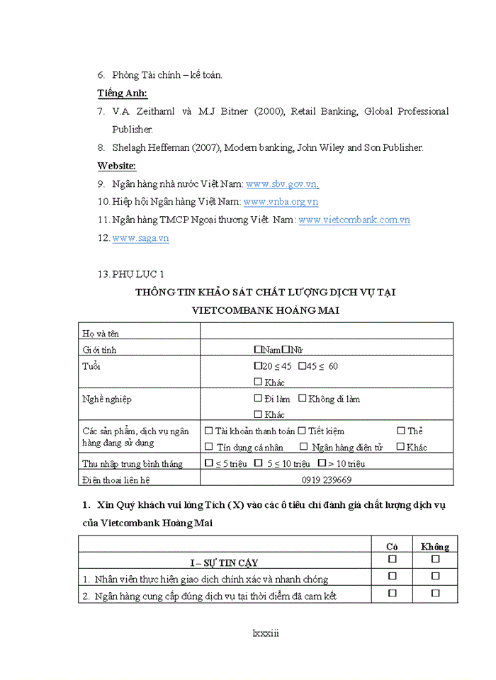 image for page Nâng cao chất lượng dịch vụ đối với khách hàng cá nhân tại Ngân hàng TMCP Ngoại thương Chi nhánh Hoàng Mai