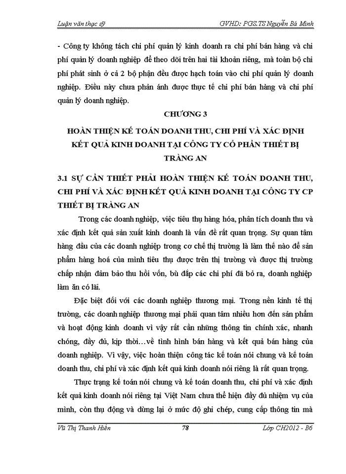 image for page Hoàn thiện kế toán doanh thu, chi phí và xác định kết quả kinh doanh trong Công ty Cổ phần thiết bị Tràng An