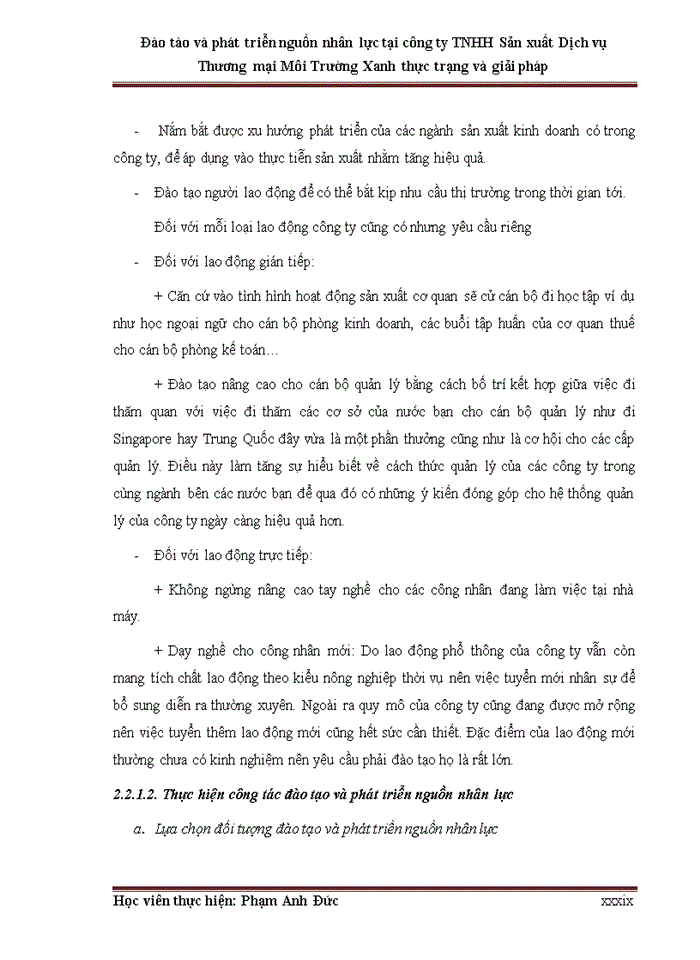 image for page Đào tạo và phát triển nguồn nhân lực tại Công ty TNHH Sản xuất Dịch vụ Thương mại Môi Trường Xanh thực trạng và giải pháp