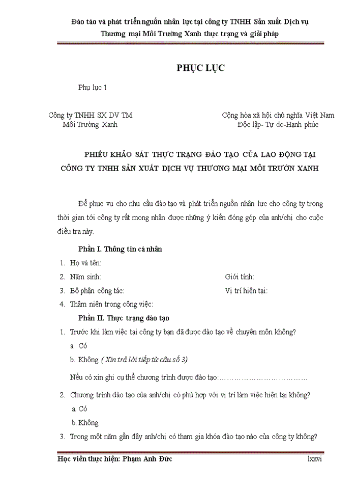 image for page Đào tạo và phát triển nguồn nhân lực tại Công ty TNHH Sản xuất Dịch vụ Thương mại Môi Trường Xanh thực trạng và giải pháp