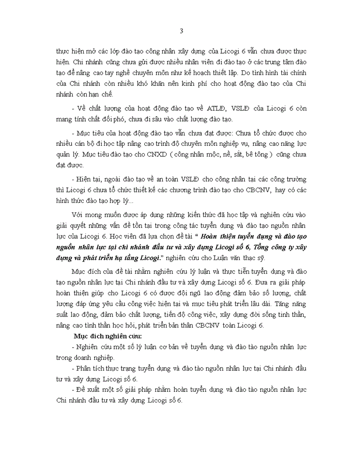 image for page Hoàn thiện tuyển dụng và đào tạo nguồn nhân lực tại chi nhánh đầu tư và xây dựng Licogi số 6, Tổng công ty xây dựng và phát triển hạ tầng Licogi