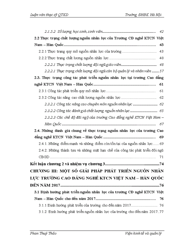 image for page Phân tích thực trạng và đề xuất giải pháp nhằm phát triển nguồn nhân lực cho Trường Cao đẳng nghề KTCN Việt Nam – Hàn Quốc giai đoạn 2012 - 2017.