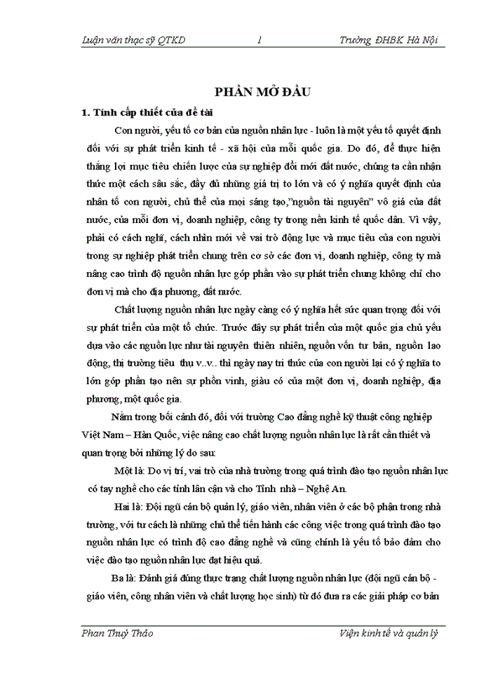 image for page Phân tích thực trạng và đề xuất giải pháp nhằm phát triển nguồn nhân lực cho Trường Cao đẳng nghề KTCN Việt Nam – Hàn Quốc giai đoạn 2012 - 2017.